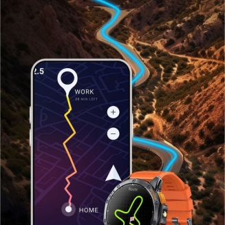 Smartwatch Męski GRAVITY GPS GT24-1 Czarny Pasek Silikonowy + Granatowy Pasek Silikonowy - 16