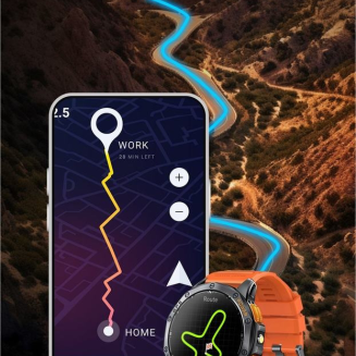 Smartwatch Męski GRAVITY GPS GT24-1 Czarny Pasek Silikonowy + Granatowy Pasek Silikonowy - 16