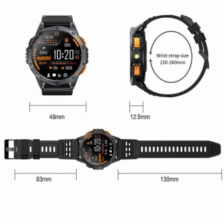 Smartwatch Męski GRAVITY GPS GT24-1 Czarny Pasek Silikonowy + Granatowy Pasek Silikonowy - 30