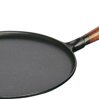 Patelnia do naleśników żeliwna z drewnianym uchwytem Staub 28 cm | JESIENNA PROMOCJA - 2
