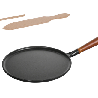 Patelnia do naleśników żeliwna z drewnianym uchwytem Staub 28 cm | JESIENNA PROMOCJA - 3