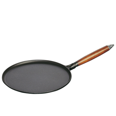 Patelnia do naleśników żeliwna z drewnianym uchwytem Staub 28 cm | CENA SPECJALNA