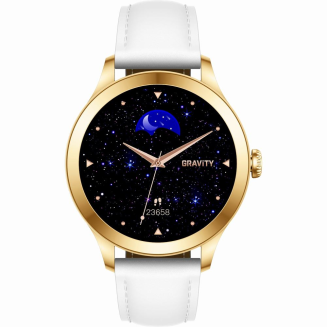 Smartwatch Gravity Biało Złoty 2 Paski GT25-2 PRO - 4