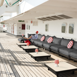 Zestaw mebli ogrodowych Fatboy Paletti Set Medium Rock Grey ze stolikiem - 15