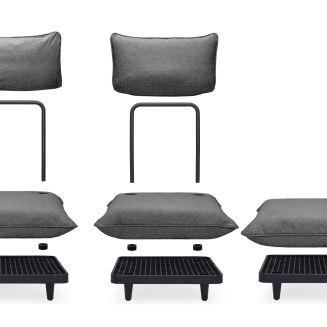 Zestaw mebli ogrodowych Fatboy Paletti Set Medium Rock Grey ze stolikiem | PROMOCJA: POKROWIEC GRATIS! - 3