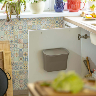 PLASTIA Wiszący pojemnik na bioodpady 27.5x14 cm jasnoszary - 5