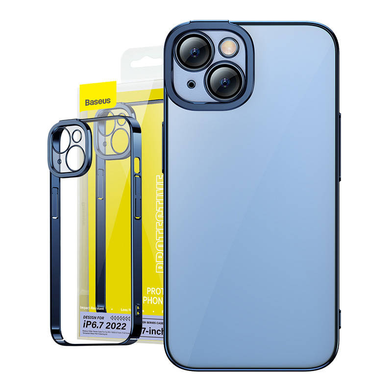  BASEUS Glitter Protection Set for iPhone 14 Plus (Blue)