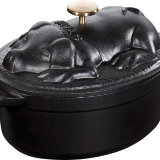 Garnek żeliwny owalny prosię Staub - 1 ltr, Grafitowy - 2