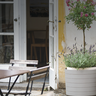 Duża donica samo-nawadniająca okrągła Urbalive Berberis szary 55 cm - 5