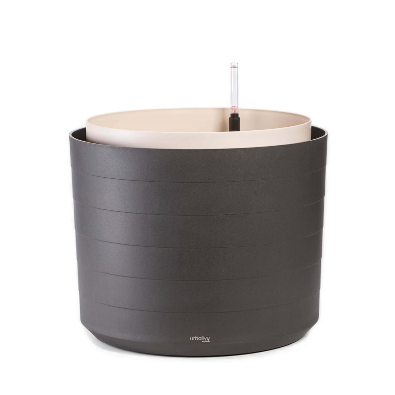 Duża donica samo-nawadniająca okrągła Urbalive Berberis szary 55 cm