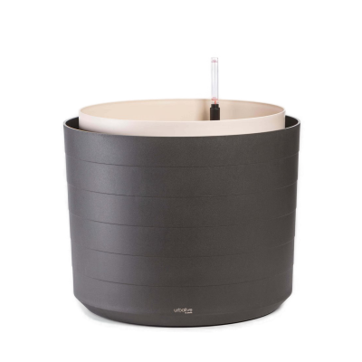 Duża donica samo-nawadniająca okrągła Urbalive Berberis szary 55 cm