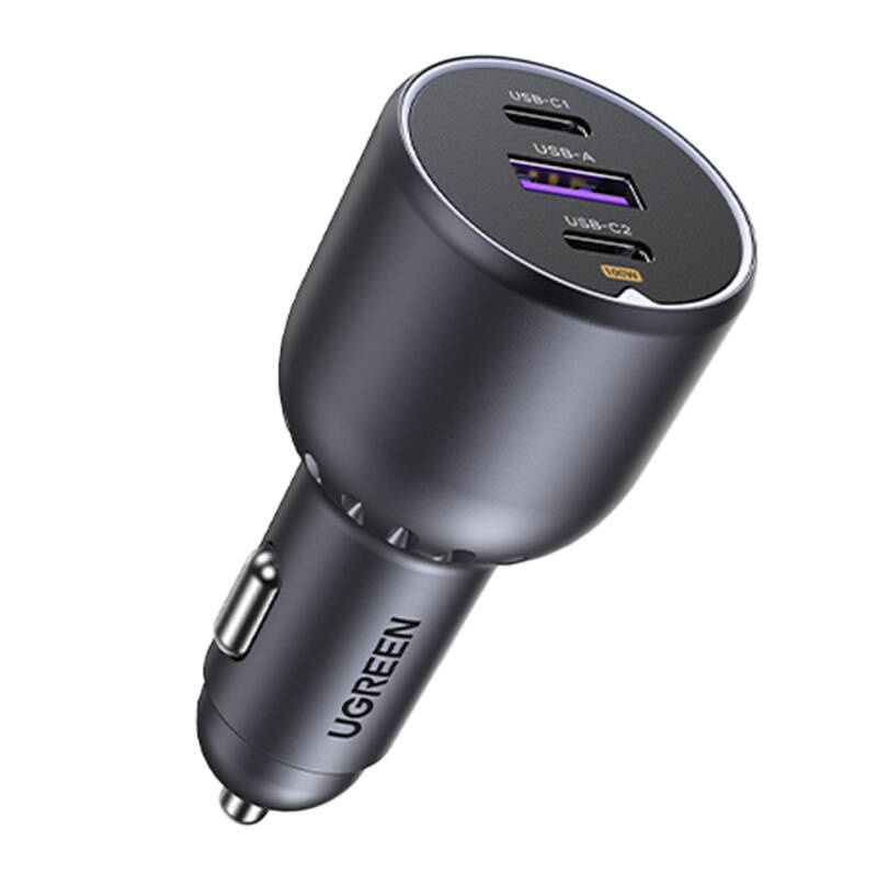 Ładowarka samochodowa UGREEN EC705 130W 2x USB-C+USB (czarna)