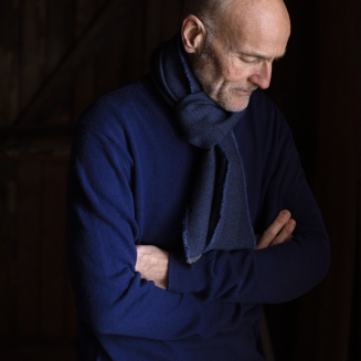 Szal z wełny merino Lapuan Kankurit VIIRU black-blue 35x170 cm - 2