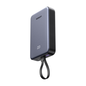 Powerbank 20000mAh Ugreen PB505, USB + USB-C, wbudowany kabel, 20W (szary) - 3