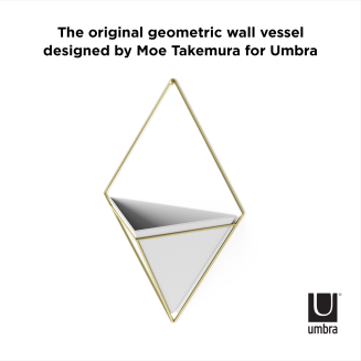 Doniczka ścienna Umbra Trigg White-Brass Large - 5