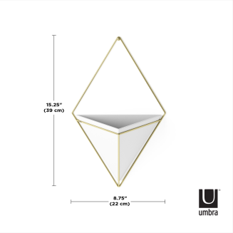 Doniczka ścienna Umbra Trigg White-Brass Large - 9