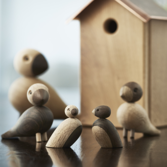 Figurki drewniane Kay Bojesen Sparrows - 2 sztuki - 5