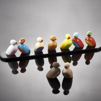 Figurki drewniane Kay Bojesen Sparrows - 2 sztuki - 6