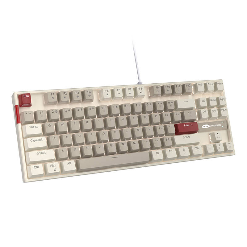 Klawiatura przewodowa MageGee MK-STAR (retro biało-szara) (QWERTY)