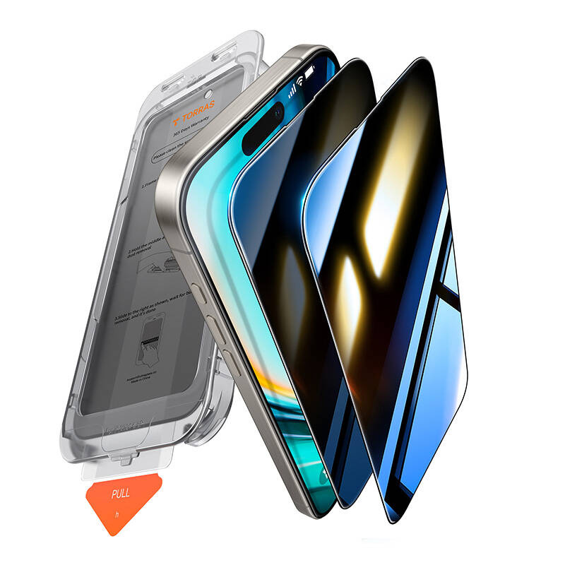 Szkło hartowane TORRAS Install Master Privacy iPhone 16 Plus