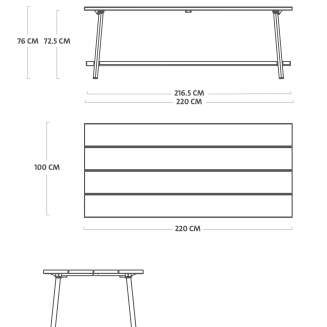 Stół ogrodowy Fatboy Fred's Table Light Grey 220x100x76 cm - 7