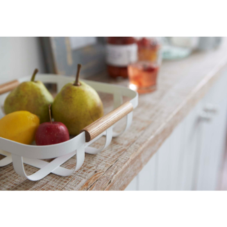  Yamazaki Tosca basket white 24x22 cm - 3