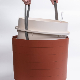 Duża donica samo-nawadniająca okrągła Urbalive Berberis cynamonowy 55 cm - 4