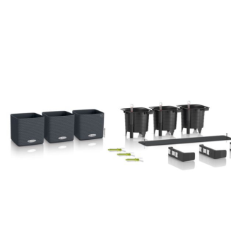 Donica ścienna Lechuza Cube Color Home Kit szary - 5