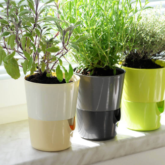 PLASTIA ROSMARIN Doniczka samonawadniająca 11 cm żółty - 2