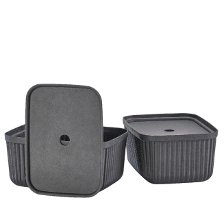 Zestaw 2 pudełek Zone Denmark Pulp Black 32x23x15 cm - 2