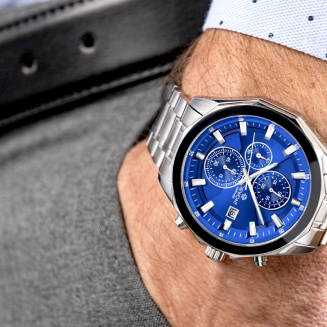 Zegarek Męski Giewont Chronograph Sapphire Srebrno Niebieski GW7290-B3 - 3