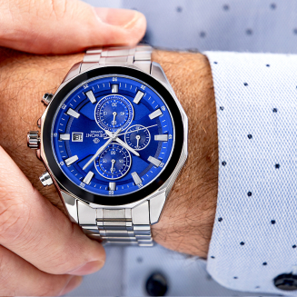 Zegarek Męski Giewont Chronograph Sapphire Srebrno Niebieski GW7290-B3 - 4