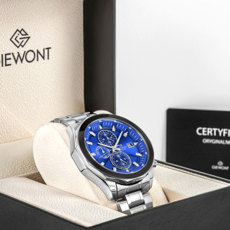 Zegarek Męski Giewont Chronograph Sapphire Srebrno Niebieski GW7290-B3 - 7