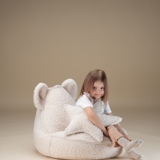 Pufa dziecięca Wigiwama Bear Teddy Cream White - 7