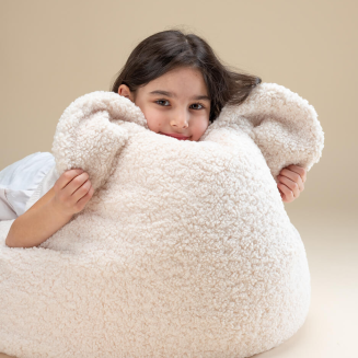 Pufa dziecięca Wigiwama Bear Teddy Cream White - 2