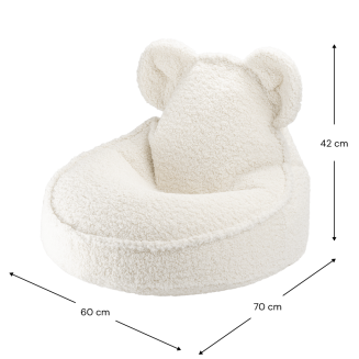  Wigiwama Bear Teddy Cream White Children's Pouf - 4