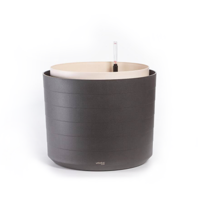 Duża donica samo-nawadniająca okrągła Urbalive Berberis 46 cm szary