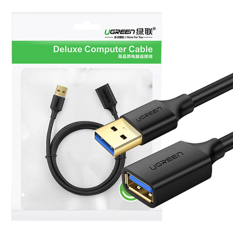Kabel UGREEN US129 USB-A 3.0 przedłużacz 3m (czarny)