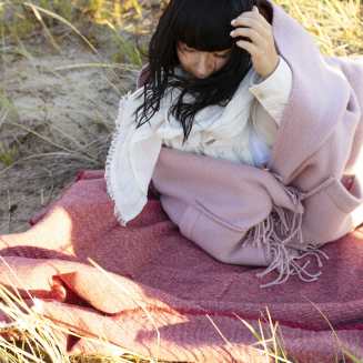 Szal z kieszeniami Lapuan Kankurit UNI dusty rose 60x170 cm - 2