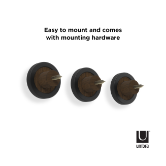 Wieszaczki Umbra Hub Black-Walnut 3 szt. - 7