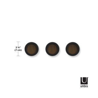 Wieszaczki Umbra Hub Black-Walnut 3 szt. - 5