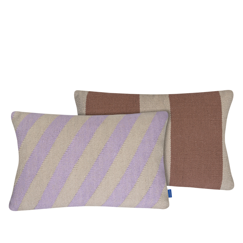 Poszewka na poduszkę Mette Ditmer ACROSS Lilac & Sand 40×60 cm