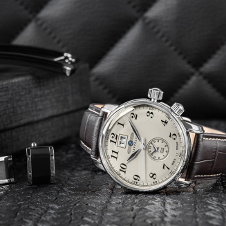 Zegarek Męski ZEPPELIN LZ127 Graf Zeppelin Dual Time 7644-5 + BOX - 4