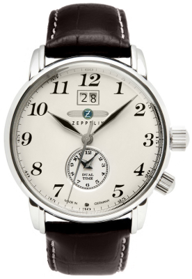 Zegarek Męski ZEPPELIN LZ127 Graf Zeppelin Dual Time 7644-5 + BOX