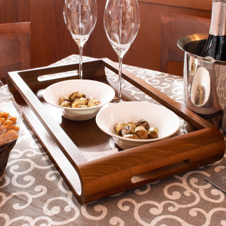 Dwustronna taca z drewna orzechowego Artelegno VASD 43 cm - 2