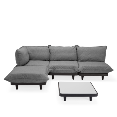 Zestaw mebli ogrodowych Fatboy Paletti Set Large Rock Grey ze stolikiem | PROMOCJA: POKROWIEC GRATIS!