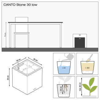  Lechuza Canto Stone flowerpot 30 cubes, graphite black - 2