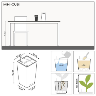 Donica Lechuza Mini Cubi | Maxi Cubi antracyt metallic - 5