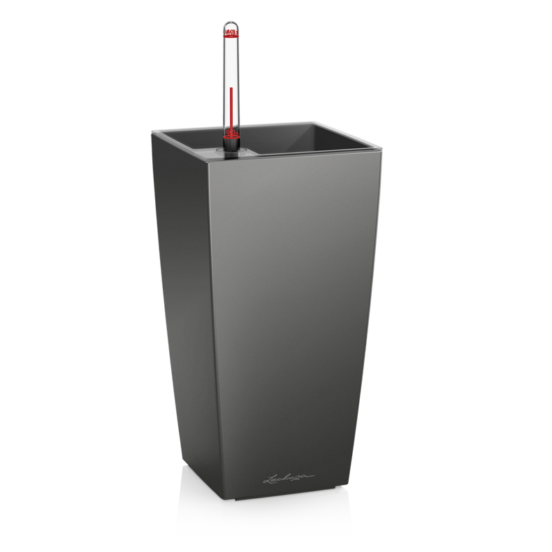  Lechuza Mini Cubi flowerpot | Maxi Cubi anthracite metallic