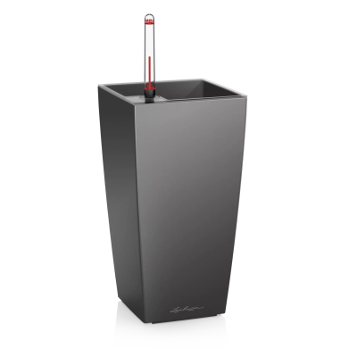  Lechuza Mini Cubi flowerpot | Maxi Cubi anthracite metallic